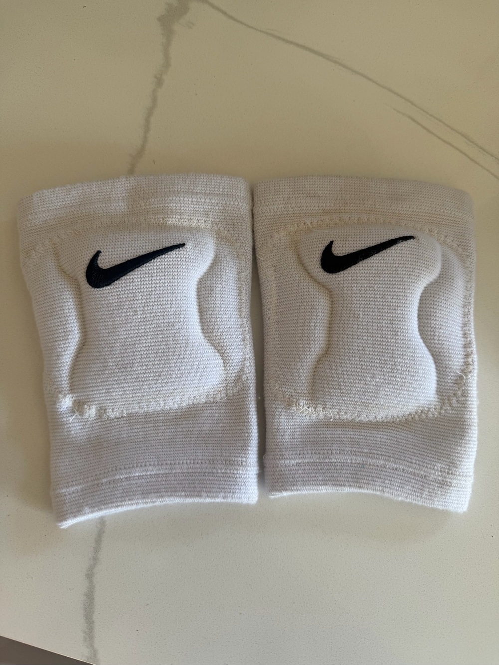 Nike White Knee Pads with Black Swoosh XS/S